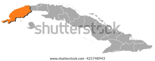 Pinar Del Rio Cuba Map Map Cuba Pinar Del Rio Stock Vector (Royalty Free) 425748943 | Shutterstock