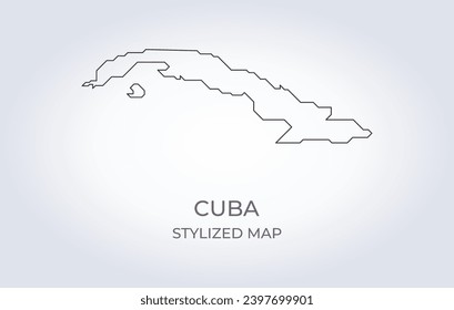 Map of Cuba in a stylized minimalist style. Simple illustration of the country map.