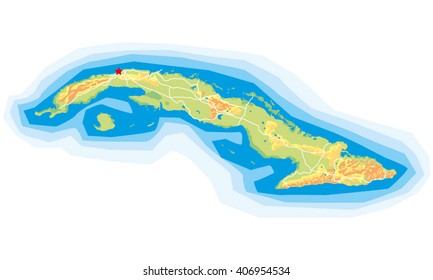 Map Cuba vector