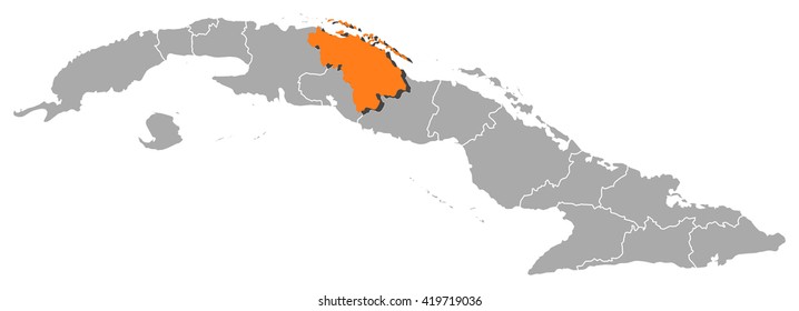 Map - Cuba, Villa Clara