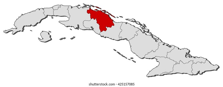 Map - Cuba, Villa Clara