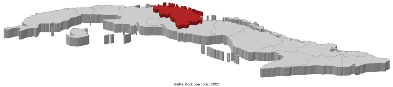 Map - Cuba, Villa Clara - 3D-Illustration