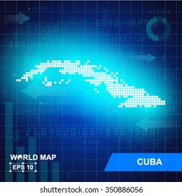 Map Of Cuba,Abstract background, vector illustration