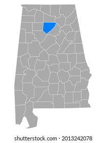 Map of Cullman in Alabama on white