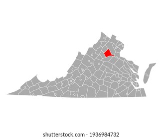Map of Culpeper in Virginia on white