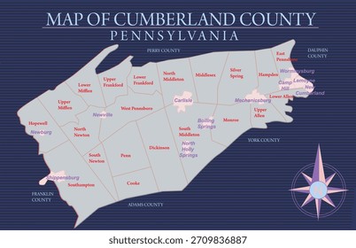 Map of Cumberland County, Pennsylvania