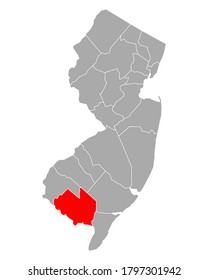 Map Of Cumberland In New Jersey On White