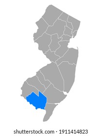 Map Of Cumberland In New Jersey On White