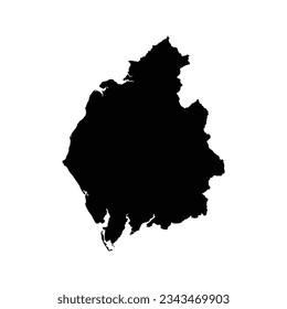 The map of the Cumbria county isolated on white background. Vector illustration