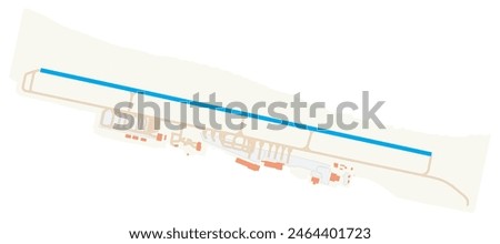 Map of Curacao International Airport (Hato Int'l Airport) (Curacao). IATA-code: CUR. Airport diagram with runways, taxiways, apron, parking areas and buildings. Map Data from OpenStreetMap.