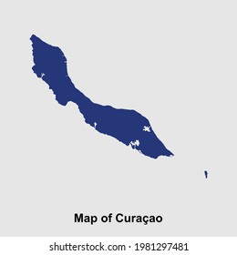 Map of Curacao isolated vector illustration