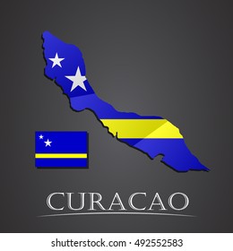 Map of curacao. vector illustration