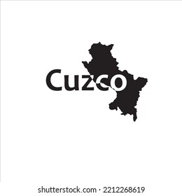 Map of Cuzco and black lettering design on white background