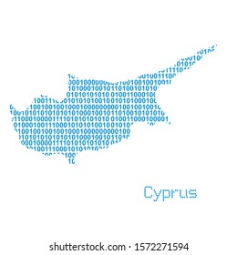 map of Cyprus from binary code vector illustration