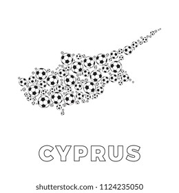 map of cyprus filled with soccer balls