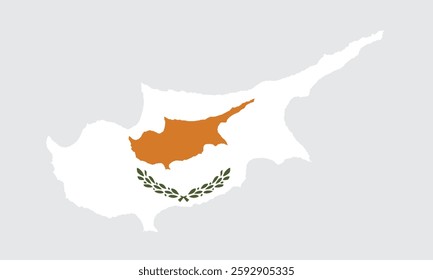 map of Cyprus with flag
