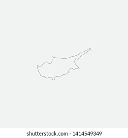 Map of Cyprus graphic element Illustration template