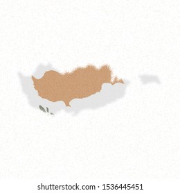 Map of Cyprus. Mosaic style map with flag of Cyprus. Eminent vector illustration.