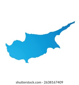 Map of Cyprus, sign silhouette. World Map Globe. Vector Illustration isolated on white background. Europe continent.