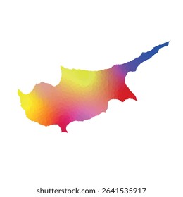 Map of Cyprus, sign silhouette. World Map Globe. Vector Illustration isolated on white background. Europe continent.