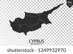 Map of Cyprus  , vector illustration eps 10 on transparent background.