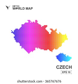 Map Of Czech Dotted Vector,Abstract computer graphic colorful