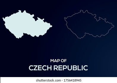 Map of Czech Republic. Abstract design, vector illustration by using adobe illustrator.Czech Republic isolated map.Czech Outline map. Editable Map design