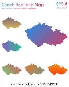 Map of Czech Republic with beautiful gradients. Admirable set of country maps. Modern vector illustration.