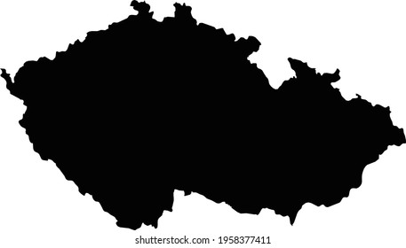 Mapa de la República Checa, Tierra de contorno negro República Checa