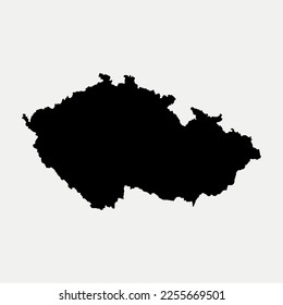 Map of Czech Republic country outline silhouette vector illustration
