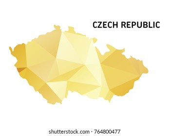 Map Czech republic country polygon. Icon symbol isolated on white background. Vector illustration.