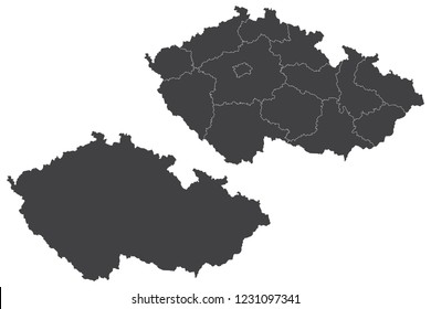 Map - Czech Republic Couple Set , Map of Czech Republic,Vector illustration eps 10.