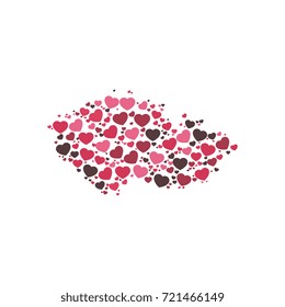 map of czech republic filled with hearts of different sizes and colors