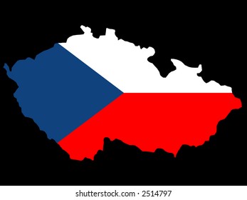 mapa de la República Checa e ilustración de la bandera