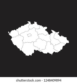 Map of Czech Republic - High detailed on black background. Abstract design vector illustration eps 10.