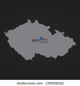 Map of Czech Republic, High detailed vector map with counties/regions/states - Czech Republic. - Vector