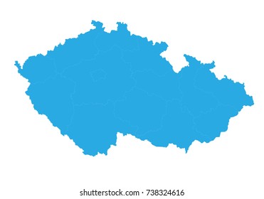 Map of Czech Republic. High detailed vector map - Czech Republic.