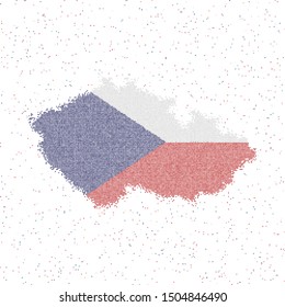 Map of Czech Republic. Mosaic style map with flag of Czech Republic. Vector illustration.