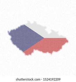 Map of Czech Republic. Mosaic style map with flag of Czech Republic. Emotional vector illustration.
