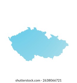 Map of Czech Republic, sign silhouette. World Map Globe. Vector Illustration isolated on white background. Europe continent.