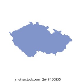 Map of Czech Republic, sign silhouette. World Map Globe. Vector Illustration isolated on white background. Europe continent.