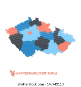 Map of Czech Republic From Triangles - Vector Illustration - Infographic Element