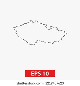 Map of the Czech Republic. Vector