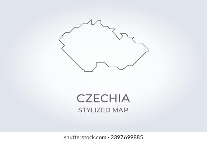 Map of Czechia in a stylized minimalist style. Simple illustration of the country map.