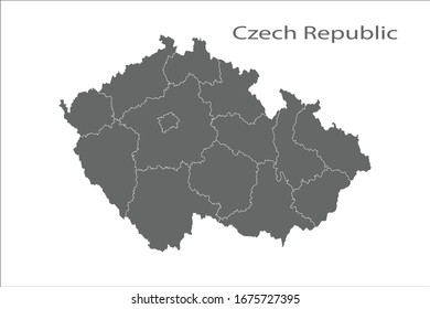 mapa czechRepublic aislado en fondo blanco