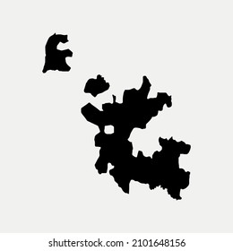 Map of Dadra and Nagar Haveli and Daman and Diu - India region outline silhouette vector illustration
