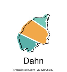Map of Dahn colorful geometric outline design, World map country vector illustration template