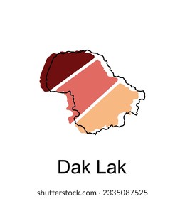 Map of Dak Lak modern outline High detailed illustration map, World map country vector illustration template