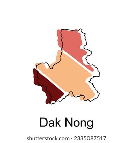 Map of Dak Nong modern outline High detailed illustration map, World map country vector illustration template