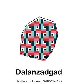 Map of Dalanzadgad colorful modern geometric vector design, World map country vector illustration template